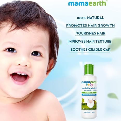 MAMAEARTH Baby Nourishing Hair Oil with Almond & Avocado oil 200ml
