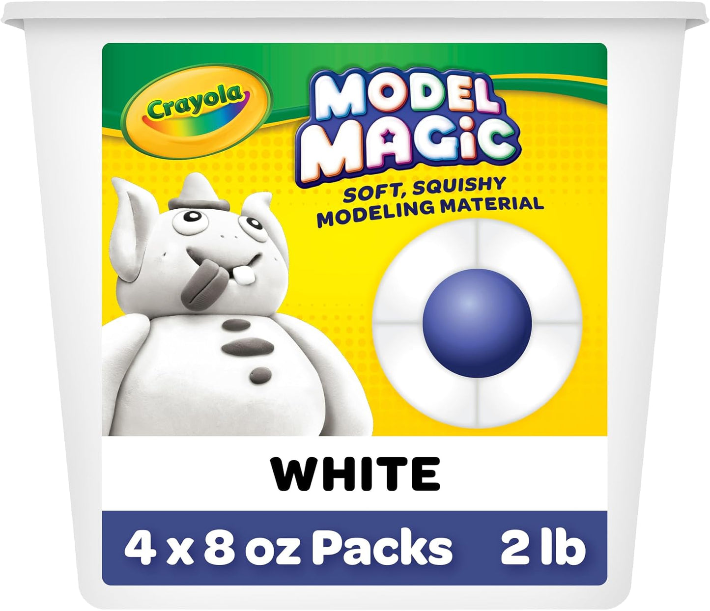 Crayola Model Magic White, 4‑Pack (8 oz Each), Teacher Must Haves & Classroom Essentials, Air‑Dry Modeling Material for Kids, Sculpting Craft Clay Alternative, Ages 3+