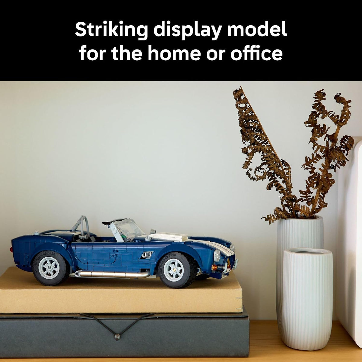 LEGO Icons Shelby Cobra 427 S/C Car Building Set for Adults - Bedroom, Office, or Book Shelf Decor for Sports Car Fans, Ages 18+ - Gift Idea for Birthdays - 10357
