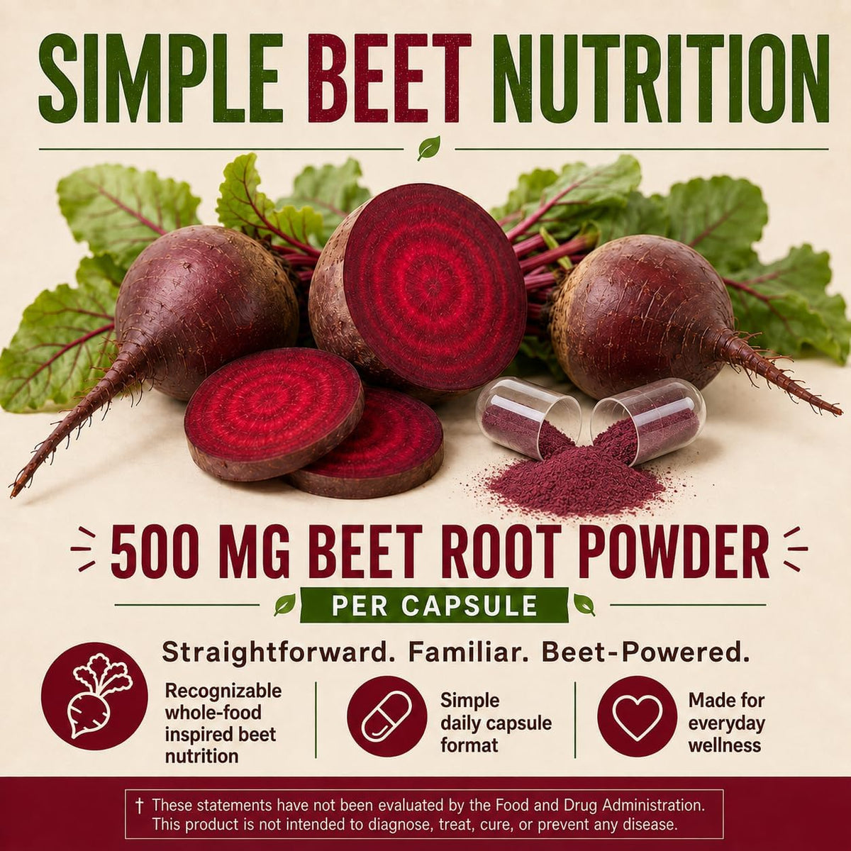 Country Farms Bountiful Beets Capsules, Wholefood Beet Extract Superfood, Natural Nitric Oxide Booster, Beet Root Powder, Circulation and Immune Support, 90 Count, 90 Servings