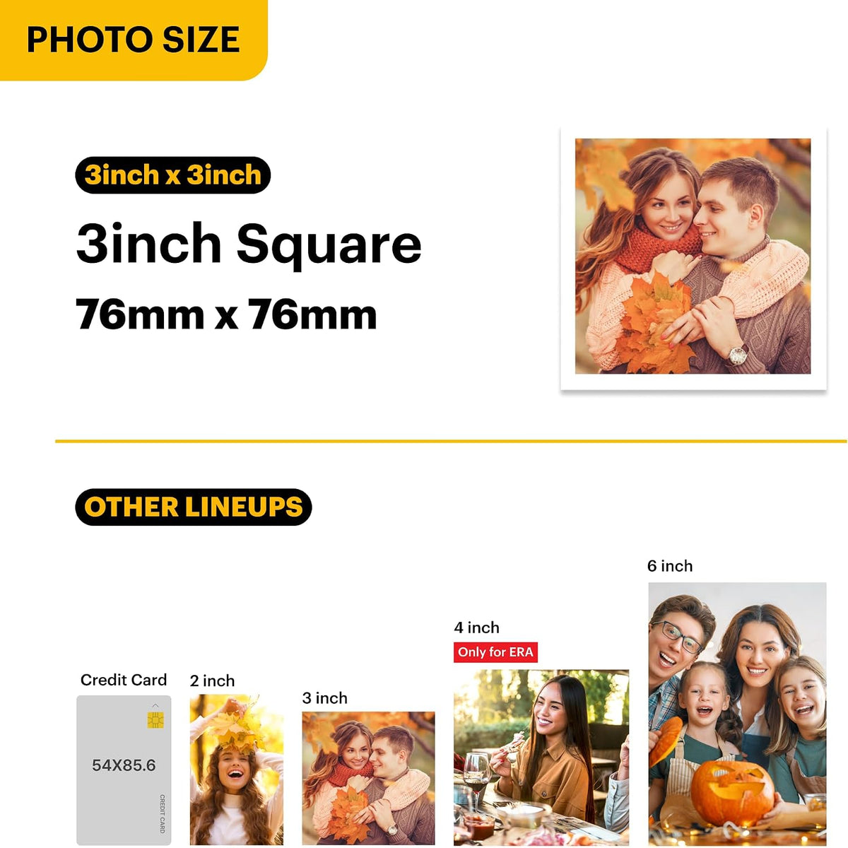KODAK Mini 3 Retro 3x3 Portable Photo Printer, 4PASS, 38 Sheets, White