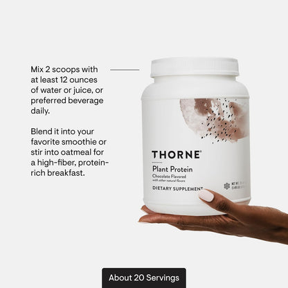 THORNE Plant Protein, 22 g Pea, Rice & Chia Protein Powder, 20 Servings