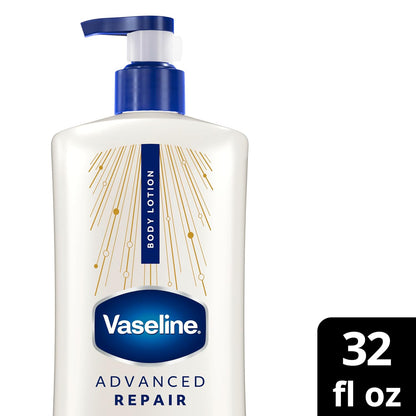 Vaseline Intensive Care Body Lotion Advanced Repair Unscented for Dry Skin Lotion Made with Ultra-Hydrating Lipids + Vaseline Jelly to Repair Extremely Dry Skin 32 Fl oz