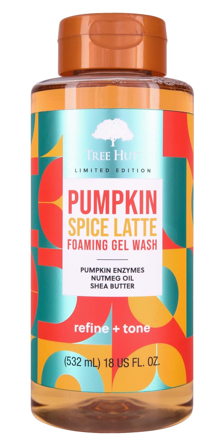 Tree Hut Pumpkin Spice Latte | Cleanse & Soothe Skin Without Stripping Moisture | Made with our Hydrating Oil Complex | Limited Edition Fall | 18 fl oz.