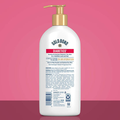 Gold Bond Diabetics' Dry Skin Relief Body Lotion for Dry Skin, With Aloe | 24-hour moisture, dry skin lotion for diabetes care, with aloe & 3 vitamins for long-lasting hydration, all-over moisturizer