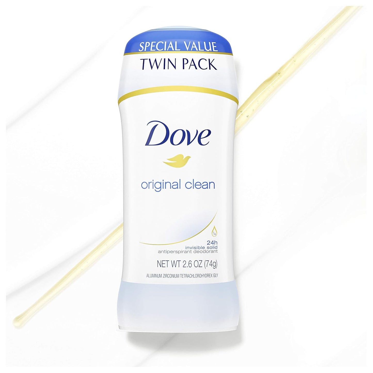 Dove Antiperspirant Deodorant 24-hour Sweat Protection Original Clean Deodorant for Women 2.6 oz, 2 Count