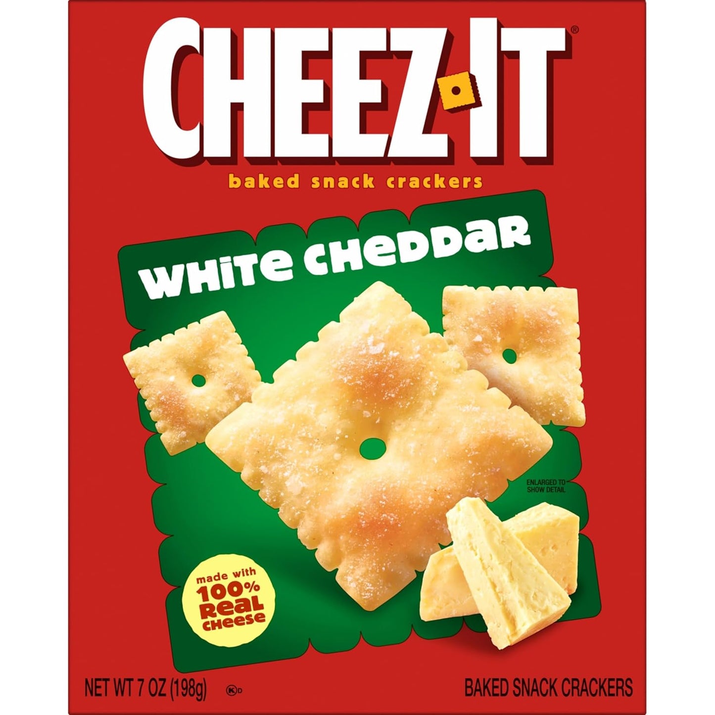 Cheez-It Cheese Crackers, Baked Snack Crackers, Office and Kids Snacks, White Cheddar, 7oz Box (1 Box)