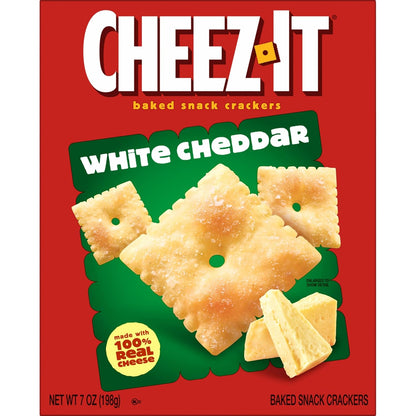 Cheez-It Cheese Crackers, Baked Snack Crackers, Office and Kids Snacks, White Cheddar, 7oz Box (1 Box)
