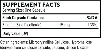 THORNE - Immune Support Bundle: Zinc Picolinate and Vitamin C Capsules - 60 Servings