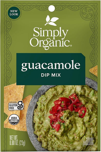 Simply Organic Dip Mix Guacamole - 0.8 oz - 2 pc