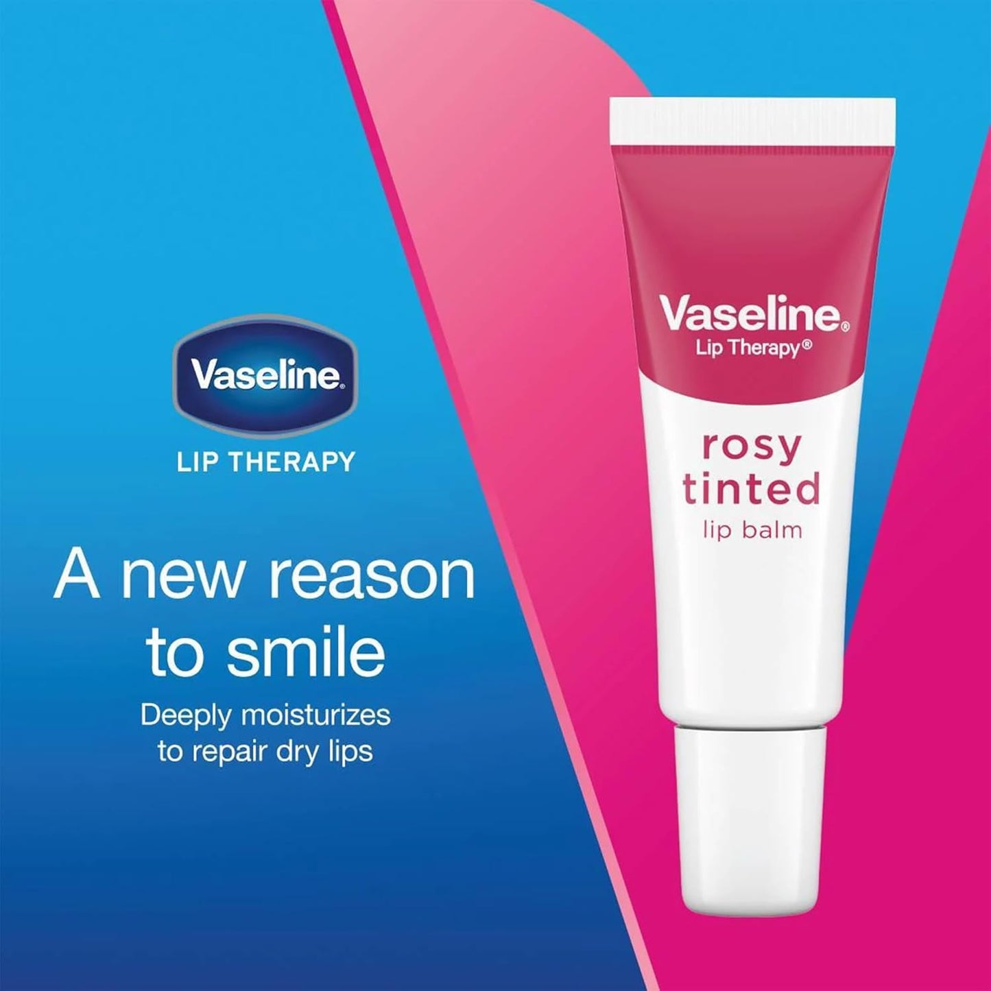 Vaseline Lip Therapy Advanced Healing Bulk Lip Balm Original & Rosy Lips Twin Packs, 48 Tubes Total, 0.35 Oz Ea