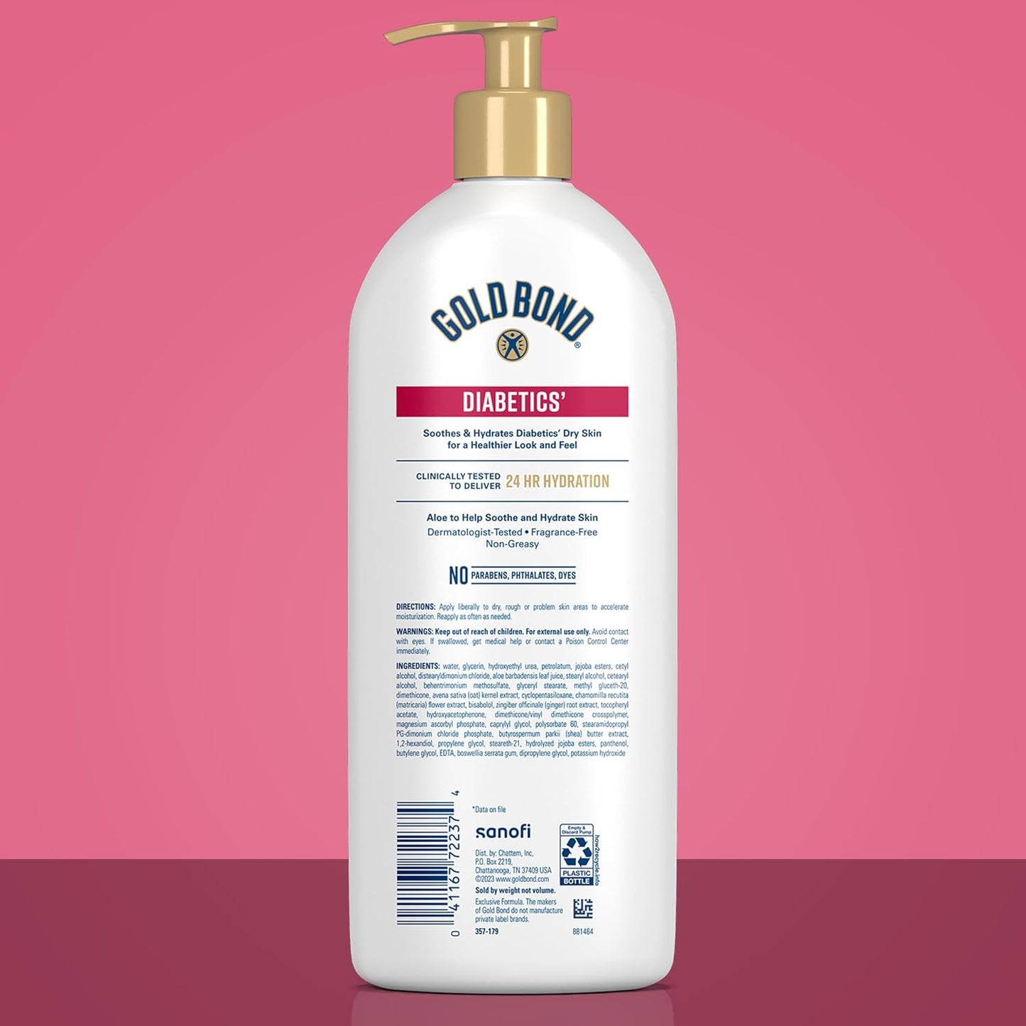 Gold Bond Diabetic Body Lotion for Dry Skin, Value Size, 21 Oz | Hydrating lotion with Vitamin E & aloe to soothe & moisturize flaky, rough skin, formulated for diabetics' skin