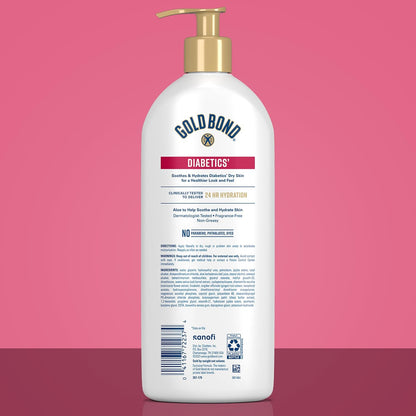 Gold Bond Diabetic Body Lotion for Dry Skin, Value Size, 21 Oz | Hydrating lotion with Vitamin E & aloe to soothe & moisturize flaky, rough skin, formulated for diabetics' skin
