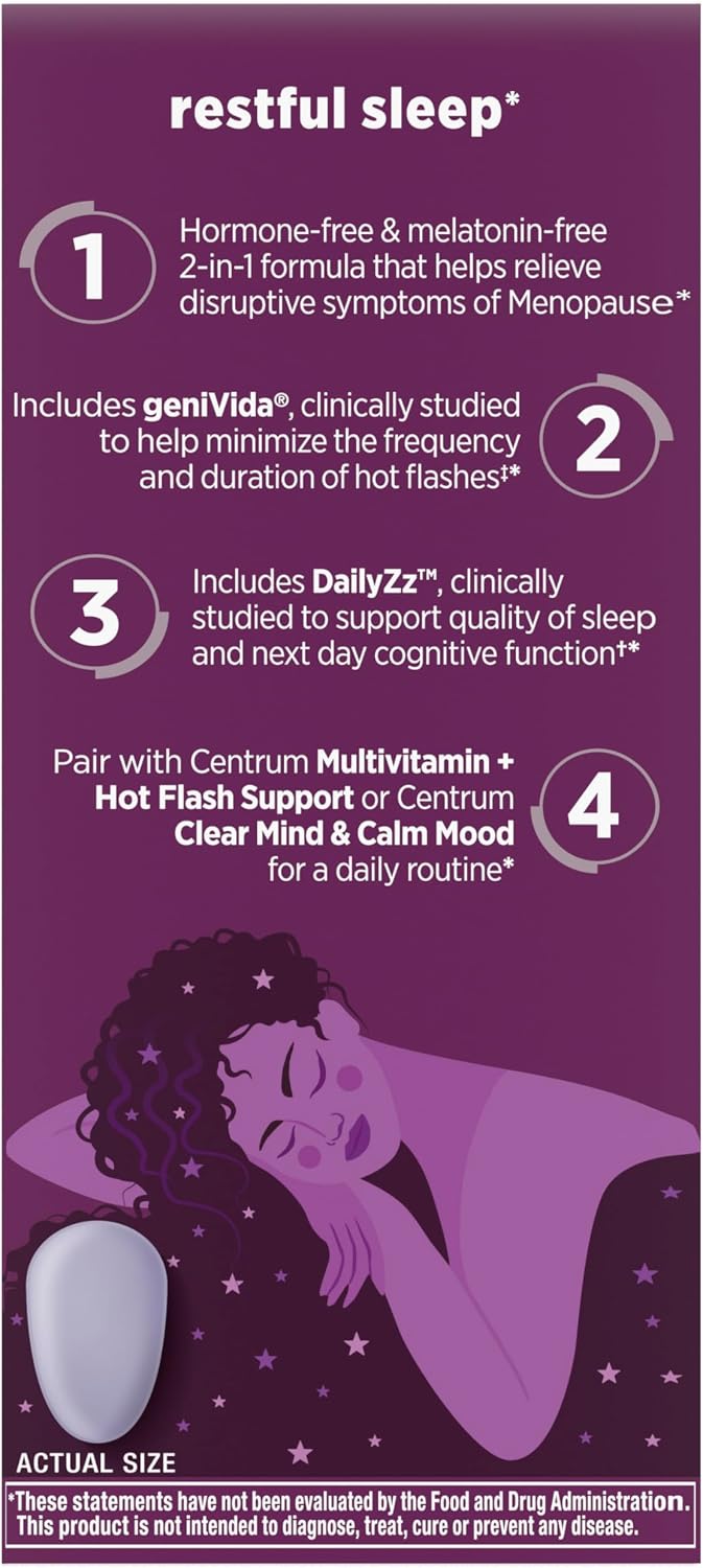 Centrum Restful Sleep Menopause Support Tablets, 28 Count