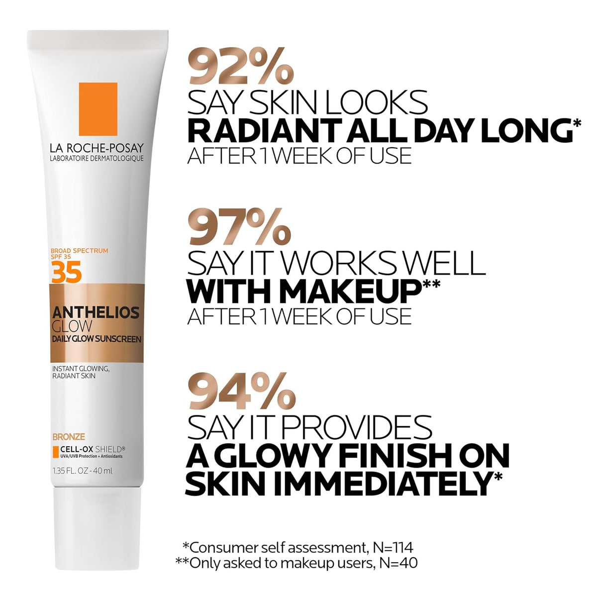 La Roche-Posay Anthleios Glow Hydrating Face Sunscreen SPF 35, in 2 Shades