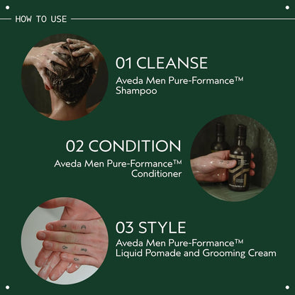 AVEDA Men Pure-Formance Grooming Hair Cream | Medium Hold | Conditions, Controls, Adds Moisture and Shine, | 94% Naturally Derived, 4.2 Fl Oz