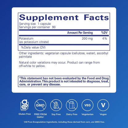 Pure Encapsulations Potassium (Citrate), 90 Capsules