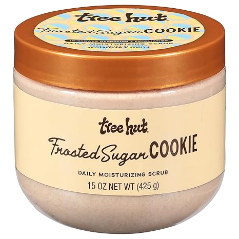 Tree Hut Frosted Sugar Cookie Daily Moisturizing Scrub, Whipped Foamy Exfoliating Body Scrub, Hydrating Formula for Soft, Glowing Skin, 15 oz