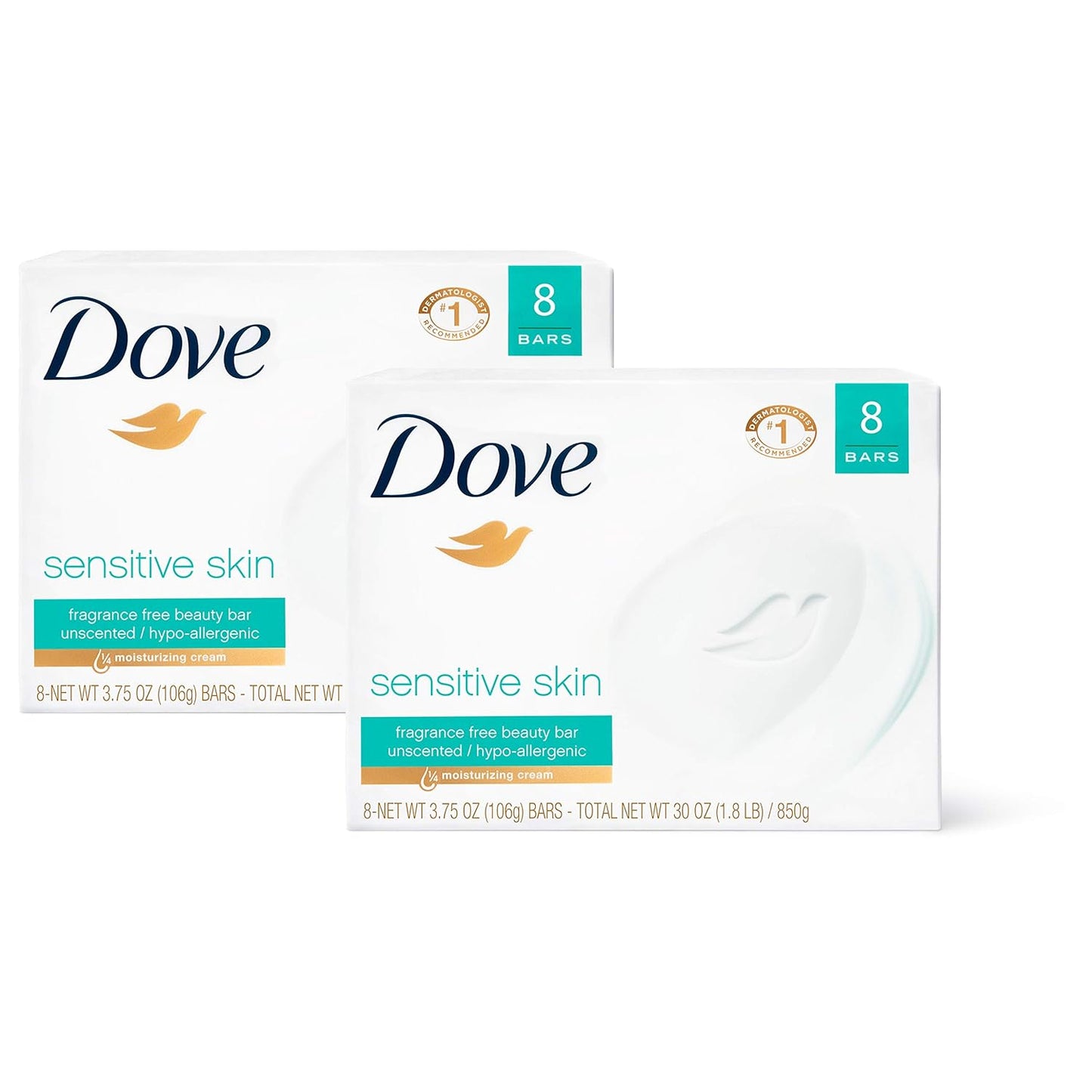 Dove Beauty Bar Gently Cleanses and Nourishes Sensitive Skin Effectively Washes Away Bacteria While Nourishing Your Skin 3.75 oz 16 Bars