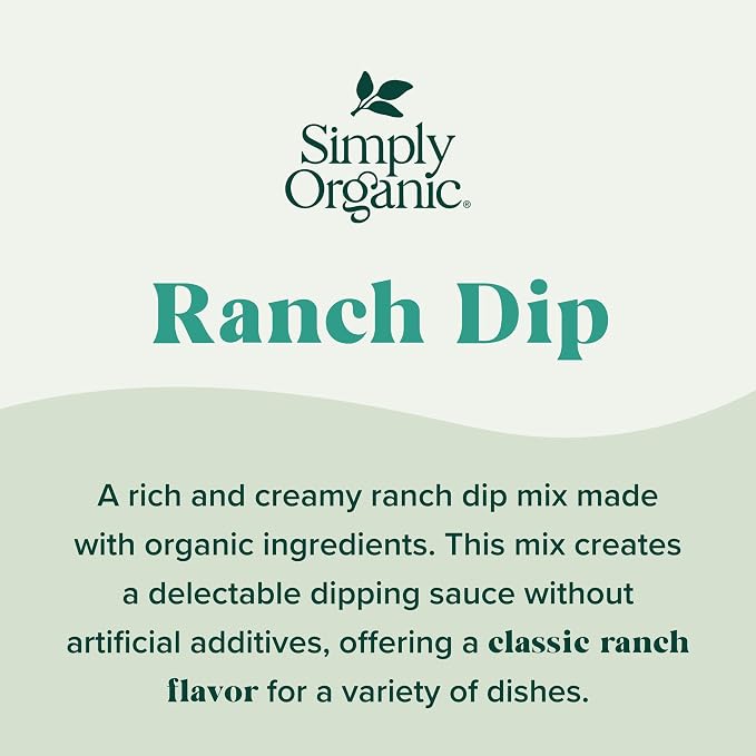 Simply Organic Ranch Dip, Organic, 1.5 Ounce (Pack of 12)