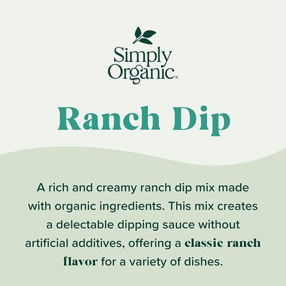 Simply Organic Ranch Dip, Organic, 1.5 Ounce (Pack of 12)