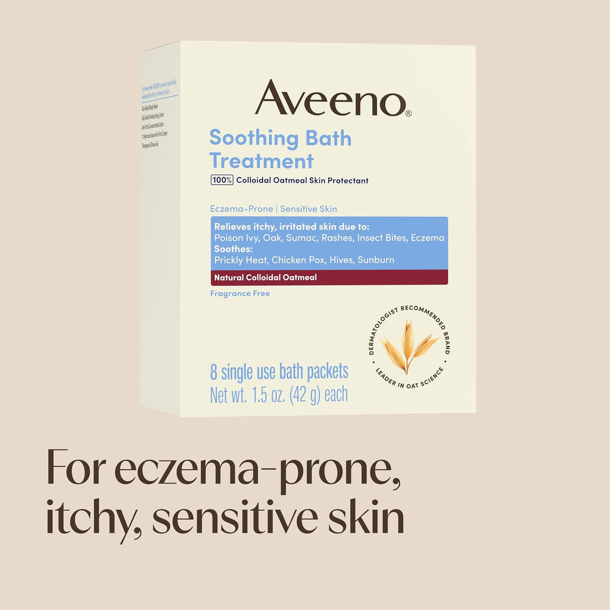Aveeno Soothing Bath Treatment, Fragrance-Free, 8 Ct