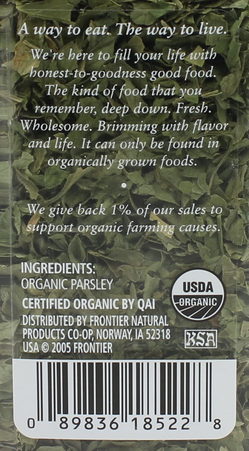 Simply Organic Parsley Flakes, 0.26-Ounce Jar, Fresh, Green-Leafy Taste, Vibrant Color Italian Parsley, Kosher, Organic (Pack of 2)