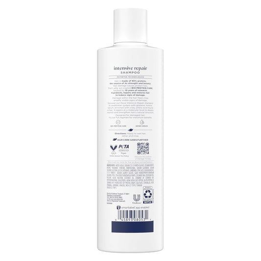 Dove Shampoo Intensive Repair for Damaged Hair with Bio-Protein Care Technology and Amino Serum 12 Fl Oz,(Pack of 8)