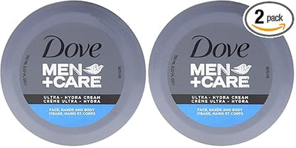 Dove Men+Care Ultra Hydra Cream, Face, Hands and Body care, All Skin Types, 5.07 Oz (Pack of 2)