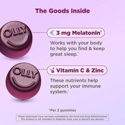 OLLY Immunity Sleep + Elderberry Gummies, Immune & Sleep Support*- 36 Count