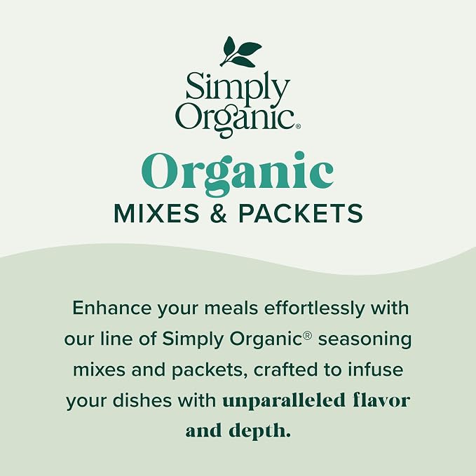 Simply Organic Mild Taco Seasoning Mix, Gluten Free, Certified Organic, Kosher, Vegetarian - Pure Flavor for Tacos, Stir-Fries, Mexican Dishes, and More | 1 Ounce (Pack of 3)