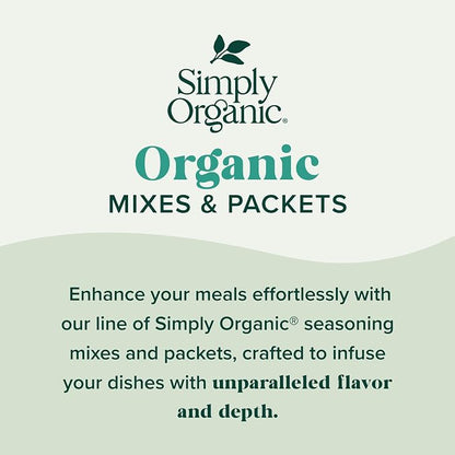 Simply Organic Mild Taco Seasoning Mix, Gluten Free, Certified Organic, Kosher, Vegetarian - Pure Flavor for Tacos, Stir-Fries, Mexican Dishes, and More | 1 Ounce (Pack of 3)