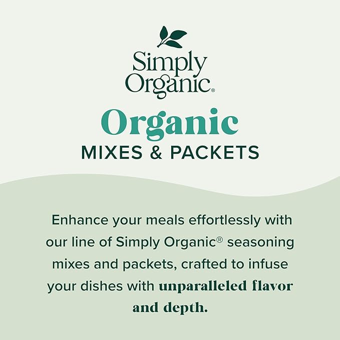 Simply Organic Spicy Taco Seasoning Mix, Gluten Free, Certified Organic, Kosher, Vegan, Vegetarian, Pure Flavor for Tacos, Stir-Fries, Mexican Dishes, and More | 1.13 Ounce (Pack of 12)