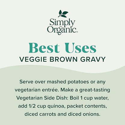 Simply Organic Vegetarian Brown Gravy Mix - Certified Organic, Vegan, Kosher | 1 Ounce (Pack of 12)