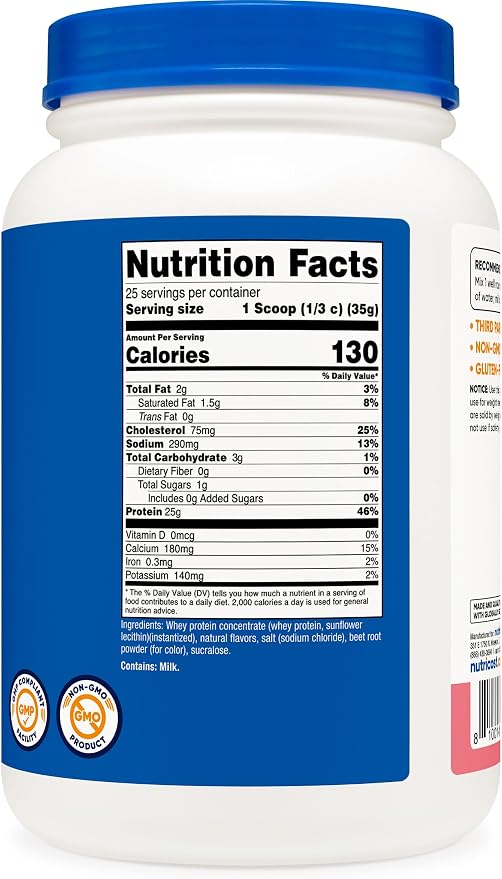 Nutricost Whey Protein Concentrate (Strawberry Milkshake) 2LBS