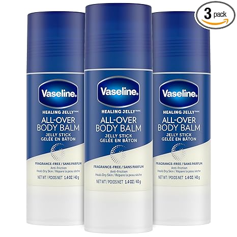 Vaseline All-Over Body Balm Stick 3-Pack – Non-Greasy Fragrance-Free Moisturizer, Travel-Size Lotion, 1.4 Oz Ea
