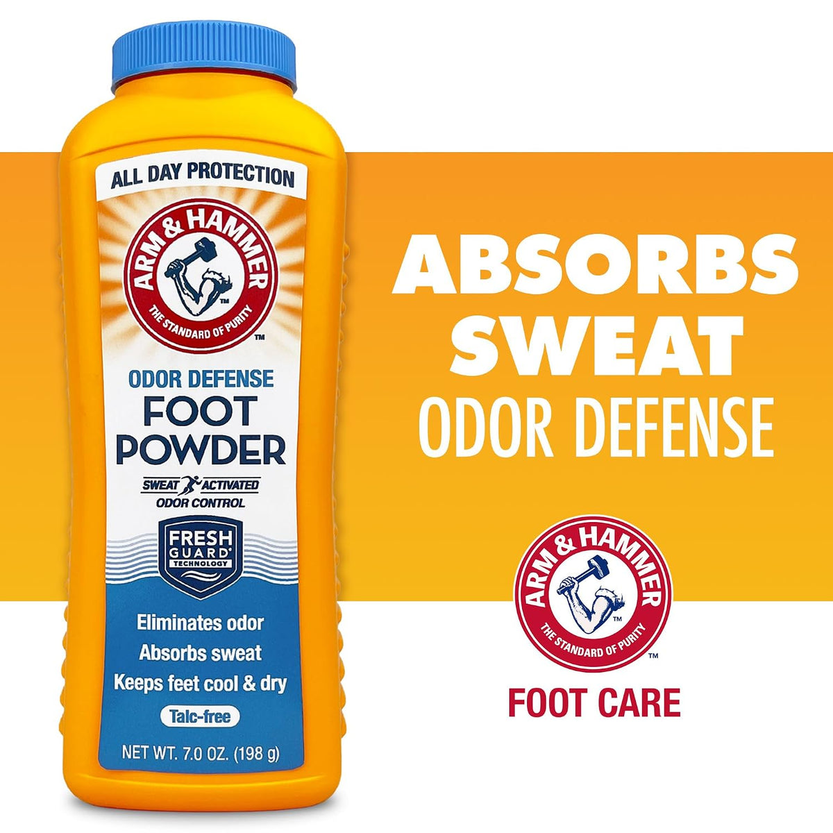 Arm & Hammer Foot Powder for Shoes & Feet, Talc-Free Odor & Moisture Control for Men & Women, 7 oz (9 Pack)