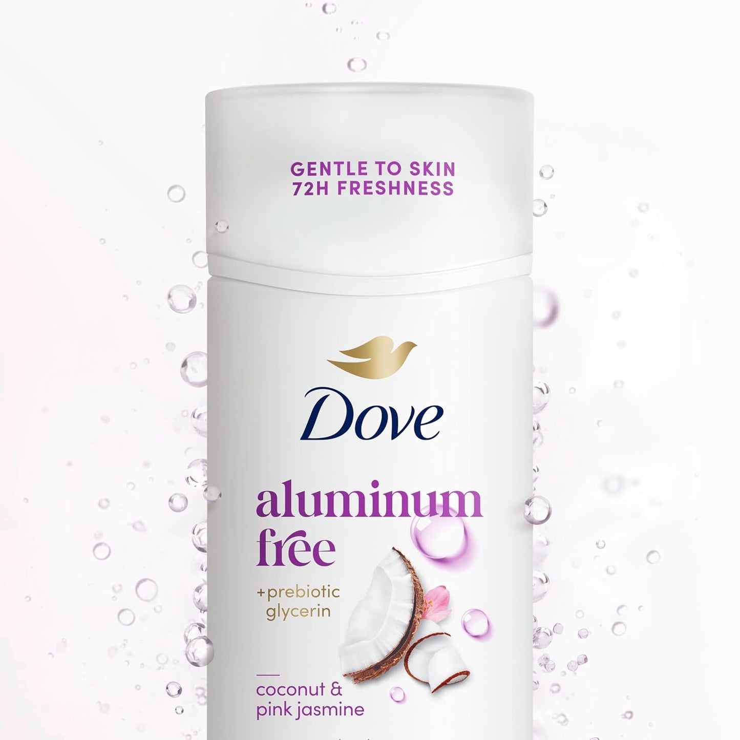 Dove Deodorant Stick for 72 Hour Odor Protection Coconut & Pink Jasmine Aluminum Free 2.4 oz (Pack of 2)