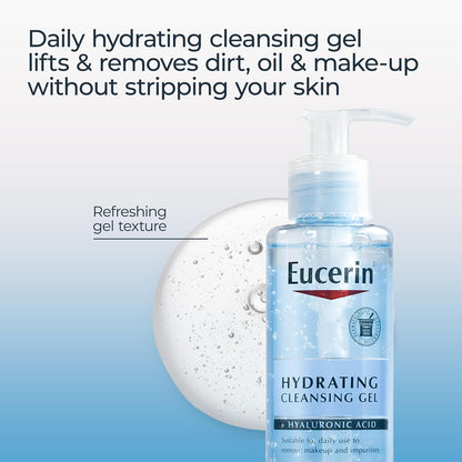Eucerin Hydrating Cleansing Gel with Hyaluronic Acid, 6.8 FL OZ