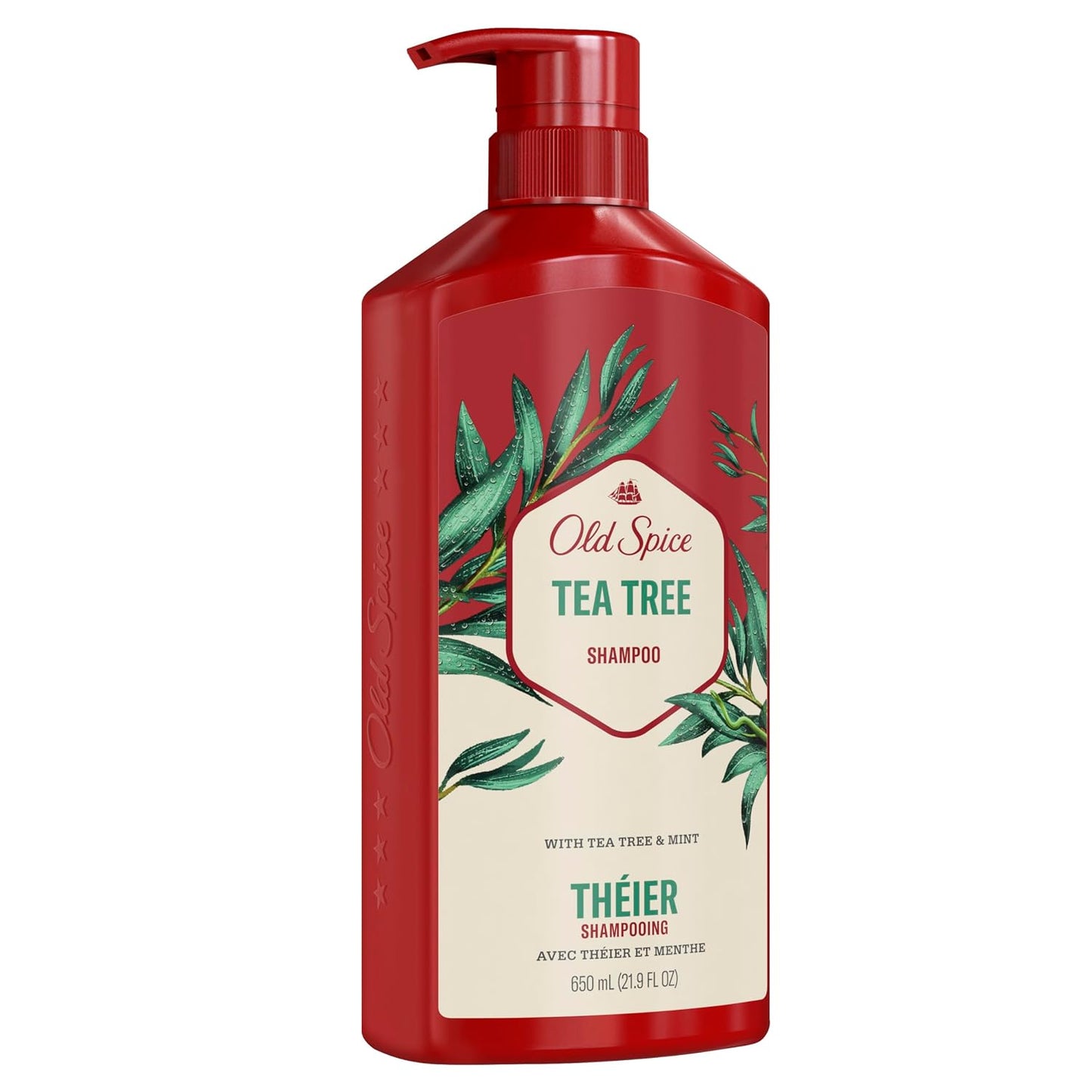 Old Spice Mens Tea Tree Shampoo, For All Hair Types, Healthier, Fuller, More Moisturized Looking Hair, 21.9 fl oz Each, Twin Pack