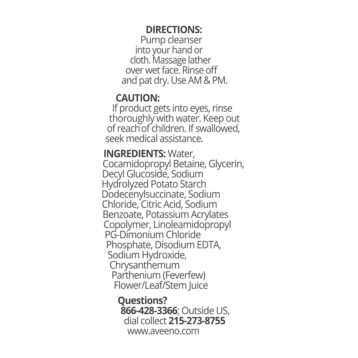 Aveeno Calm + Restore Redness Relief Cleanser, Fragrance Free, 6 fl. oz