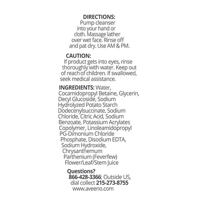 Aveeno Calm + Restore Redness Relief Cleanser, Fragrance Free, 6 fl. oz