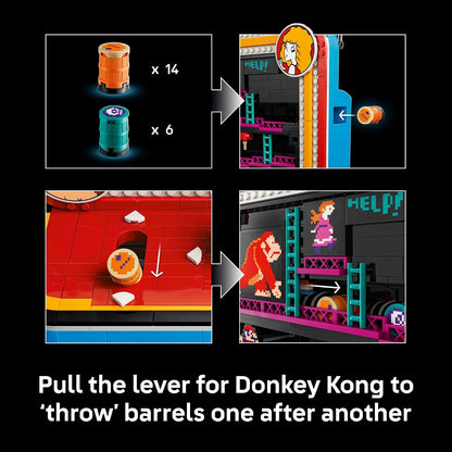 LEGO Super Mario Donkey Kong Arcade 72051 | Collectible Building Set for Adults, Ages 18+, Retro Arcade Decor, Working Levers & Joystick, 1,367 pieces, Gift for Gamers