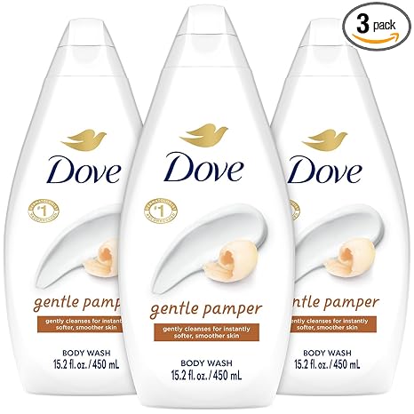 Dove Body Wash, Gentle Pamper 3-Pack – Soothing Moisturizing Cleanser for Soft Skin, 15.22 Oz Ea
