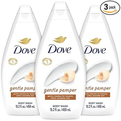 Dove Body Wash, Gentle Pamper 3-Pack – Soothing Moisturizing Cleanser for Soft Skin, 15.22 Oz Ea