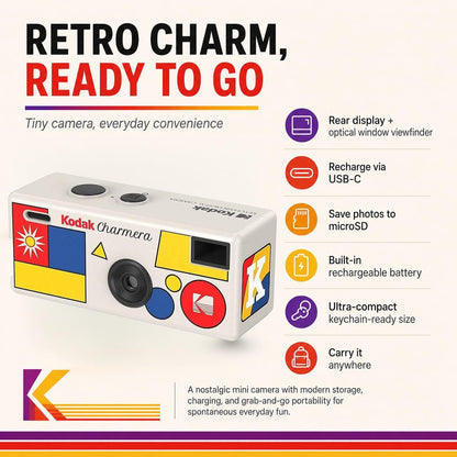 Kodak Charmera Key Chain Digital Camera Bundle