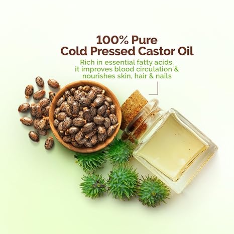 Mamaearth Castor Oil | Cold Pressed Oil for Eyebrow & Eyelash Growth | Organic & Natural Oil for Hair Growth, Radiant Skin & Strong Nails | 5.07 Fl Oz (150ml)