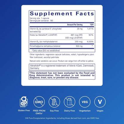 Pure Encapsulations Homocysteine Factors, 180 Capsules