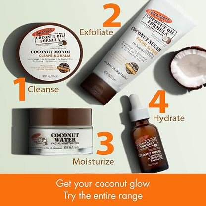 Palmer's Coconut Oil Face Care Bundle - Face Oil & Scrub, Fair Trade & Monoi, 1 fl oz Oil & 3.17 oz Scrub