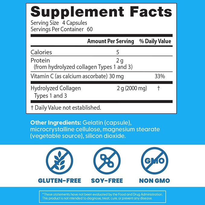 Doctor's Best Collagen Peptides Types 1 & 3, Supports Hair, 240 Capsules